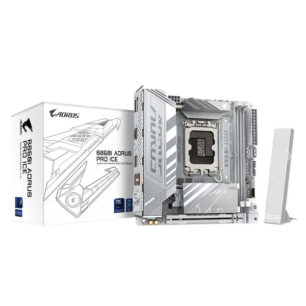 Placă de bază GIGABYTE B860I AORUS PRO ICE LGA1851 mini-ITX Alb