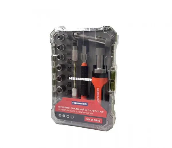 Set Șurubelniță HEINNER cu Clichet 35 Piese PCSS019