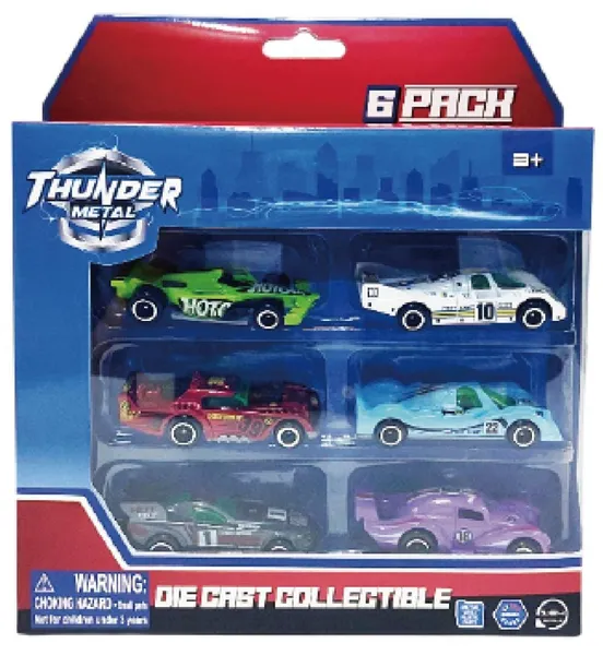 Set 6 Mașinuțe Curse CEVODLE Scara 1/64 Die Cast 7,5 cm - imagine 4