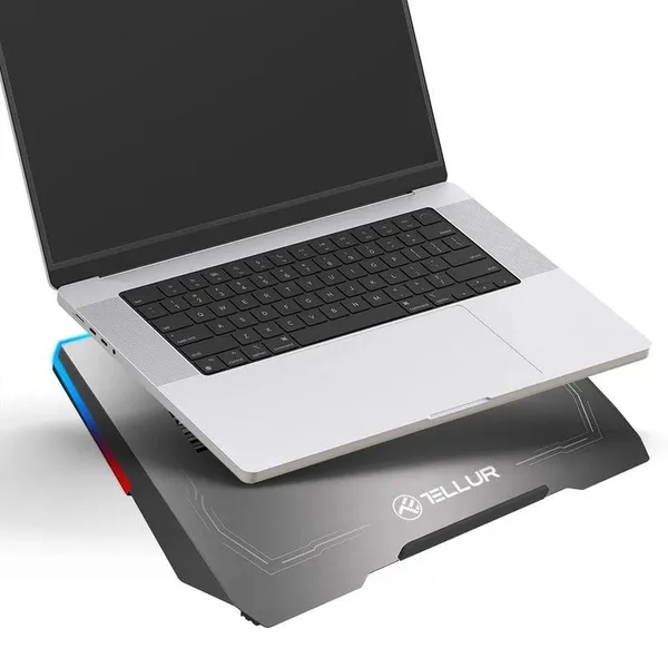 Stand Cooler Notebook TELLUR Shade Pana la 17 inch 3 Ventilatoare Argintiu - imagine 4