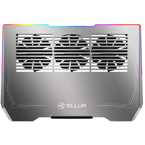 Stand Cooler Notebook TELLUR Shade Pana la 17 inch 3 Ventilatoare Argintiu - imagine 2