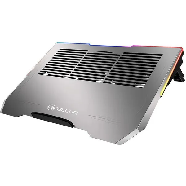 Stand Cooler Notebook TELLUR Shade Pana la 17 inch 3 Ventilatoare Argintiu - imagine 3