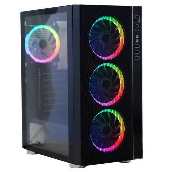 Carcasă PC SPACER Rainbow Mid Tower ATX Negru SPCS-GC-RAINBOW - imagine 5