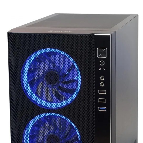 Carcasă PC SPACER Rainbow Mid Tower ATX Negru SPCS-GC-RAINBOW - imagine 6