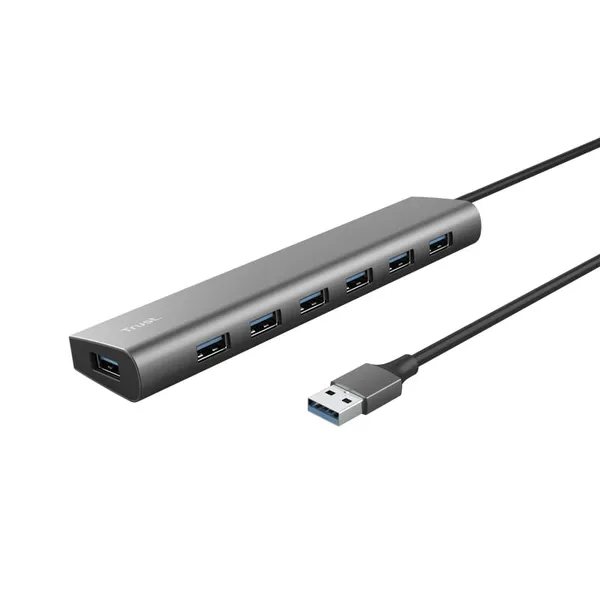 Hub USB TRUST Halyx 7 Porturi USB 3.2 Gen 1 Gri TR-24967 - imagine 3