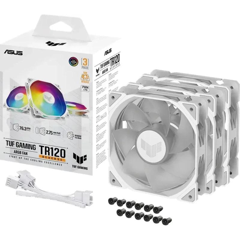 Ventilator Carcasă ASUS TUF GAMING TR120 ARGB Alb Reverse