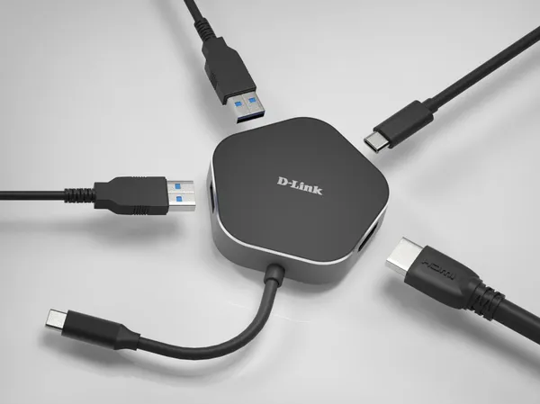 Hub USB D-LINK DUB-M420 4-in-1 USB-C Negru - imagine 4