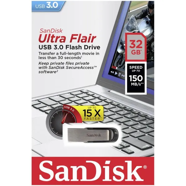 Memorie USB SANDISK Ultra Flair 32GB USB 3.0 - imagine 2
