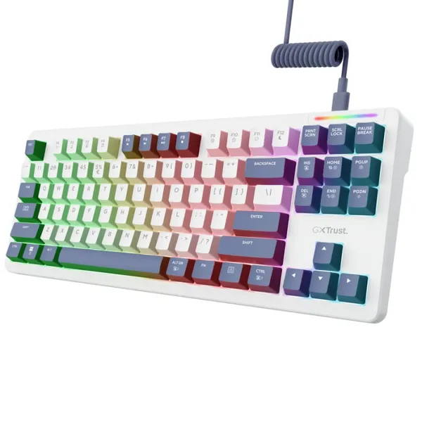 Tastatură Mecanică TRUST GXT 872 Xyra TKL RGB USB Alb TR-25729