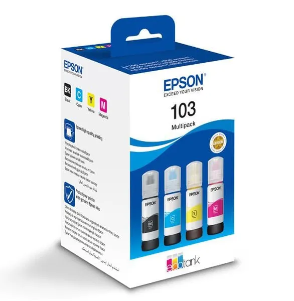 Set Cartușe Cerneală EPSON 103 CMYK 4x65ml C13T00S64A - imagine 2