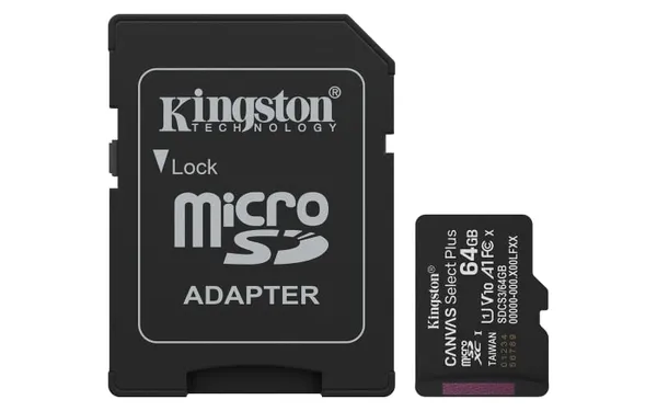 Card MicroSDXC KINGSTON Canvas Select Plus 64GB cu Adaptor