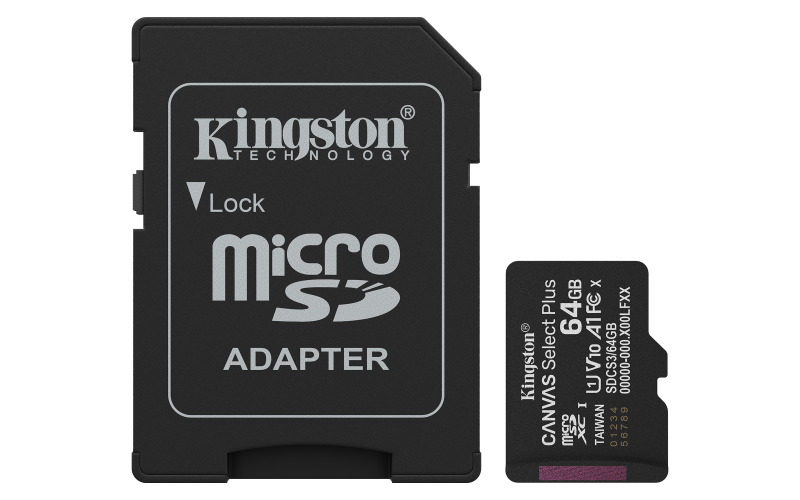 Card MicroSDXC KINGSTON Canvas Select Plus 64GB cu Adaptor