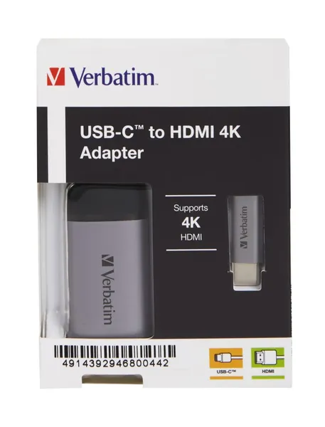 Cablu Video VERBATIM USB Type-C la HDMI 4K 10cm 49143 - imagine 3