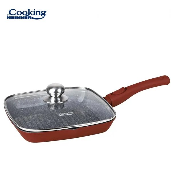 Tigaie Grill HEINNER Calabria Aluminiu cu Capac 28 cm