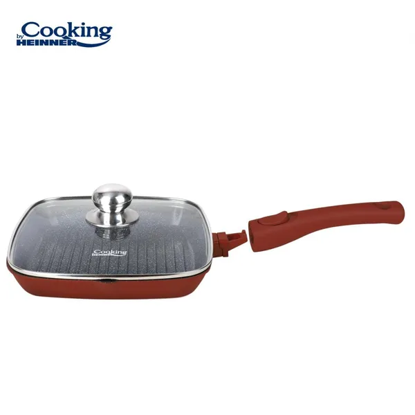 Tigaie Grill HEINNER Calabria Aluminiu cu Capac 28 cm - imagine 2