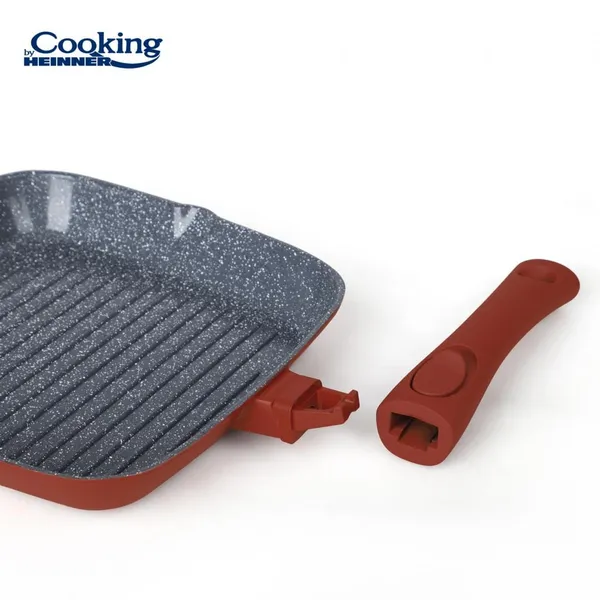 Tigaie Grill HEINNER Calabria Aluminiu cu Capac 28 cm - imagine 3