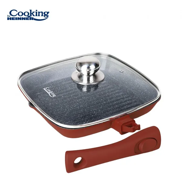 Tigaie Grill HEINNER Calabria Aluminiu cu Capac 28 cm - imagine 4