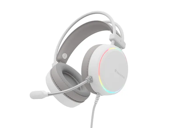 Căști GENESIS Neon 613 G2 Alb cu Fir - imagine 2