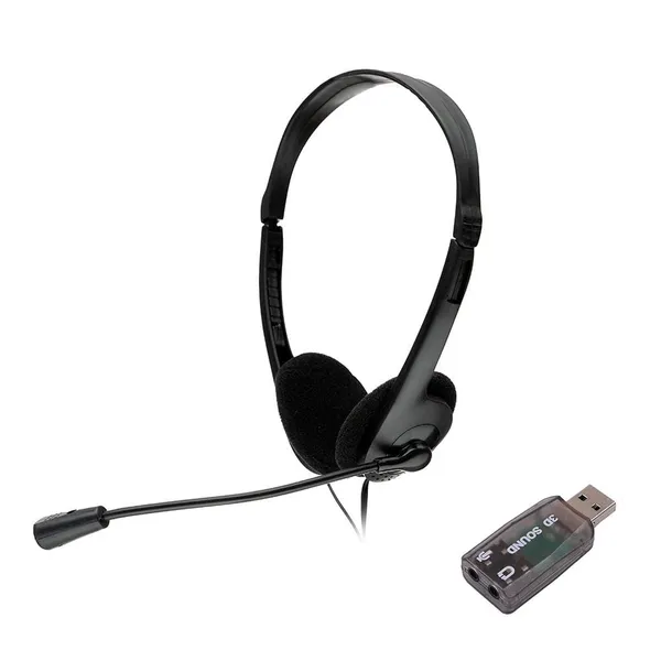 Căști SPACER SPK-223-USB Cu Fir Microfon Negru
