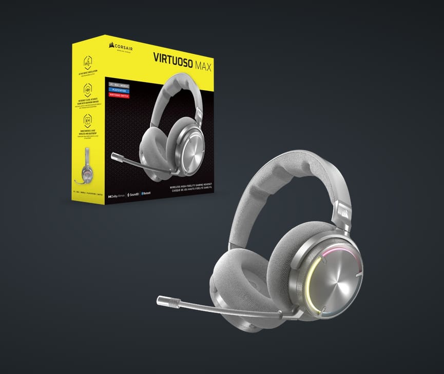 Căști Gaming CORSAIR Virtuoso MAX Wireless Silver