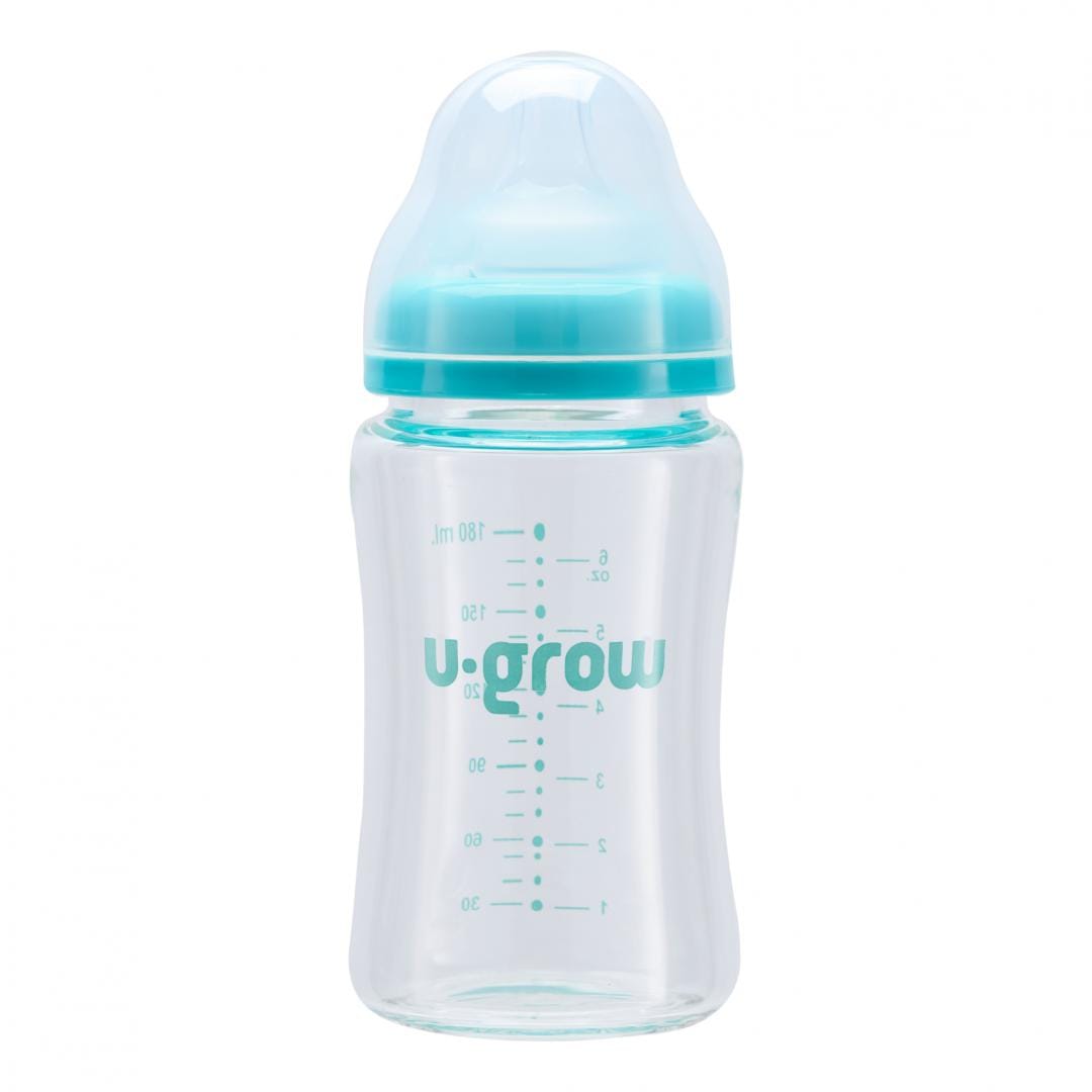 Biberon U-GROW Sticlă 180 ml + 2 Tetine
