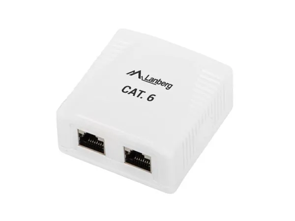 Cutie Montaj Aparent LANBERG Cat.6 FTP 2x RJ45 Alb
