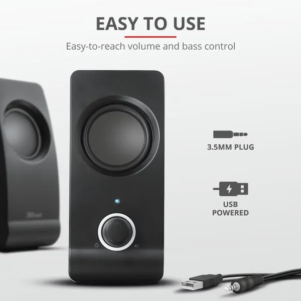 Boxe Stereo TRUST Remo 2.0 8W Negru TR-17595 - imagine 7