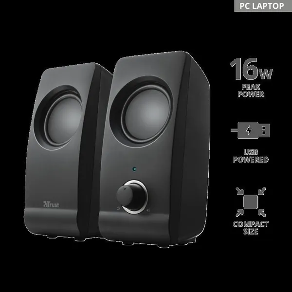 Boxe Stereo TRUST Remo 2.0 8W Negru TR-17595 - imagine 3