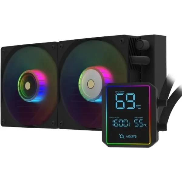 Cooler Procesor AQIRYS Aurora 240 Lichid 12 cm 2 Ventilatoare aRGB