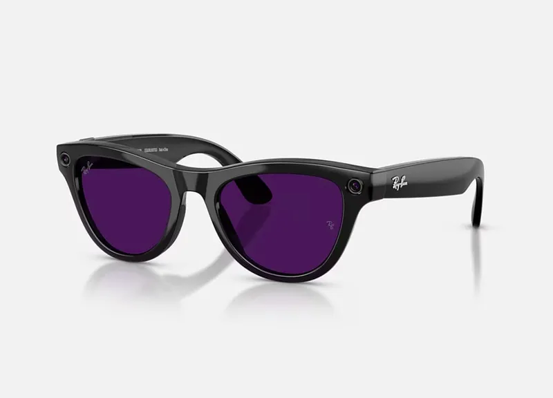 Ochelari Smart RAY-BAN Meta Skyler High Bridge Fit Negru Lentile Amethyst Transitions Gen2 - imagine 2