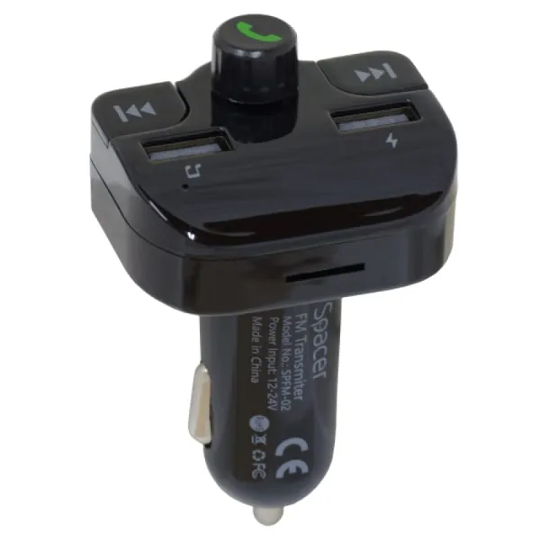 Modulator Auto FM SPACER SPFM-02 Bluetooth 5.0 2xUSB - imagine 2