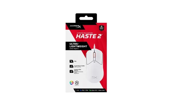 Mouse HP HYPERX Pulsefire Haste Alb Pixart 3327 26000 DPI - imagine 3