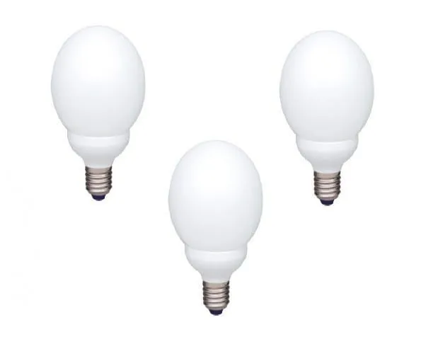Set 3 becuri Fluorescent PANASONIC EFG18E27HD-3 18W Alb Cald Sferic E27