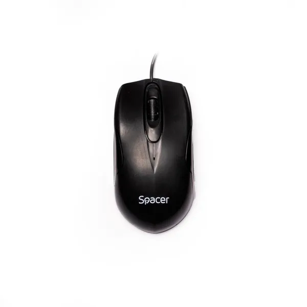 Mouse SPACER SPMO-M11 Cu Fir USB Negru - imagine 2