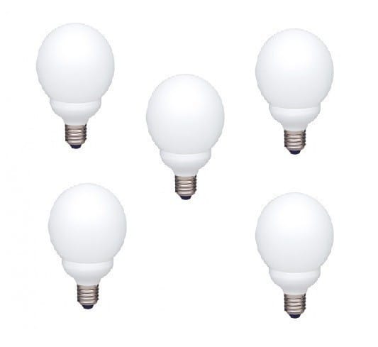 Set 5 becuri Fluorescent PANASONIC EFG18E27HD-5 18W Alb Cald E27