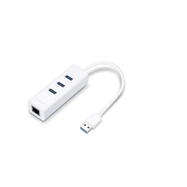 Adaptor TP-LINK UE330 3xUSB 3.0 Gigabit Ethernet Alb - imagine 2