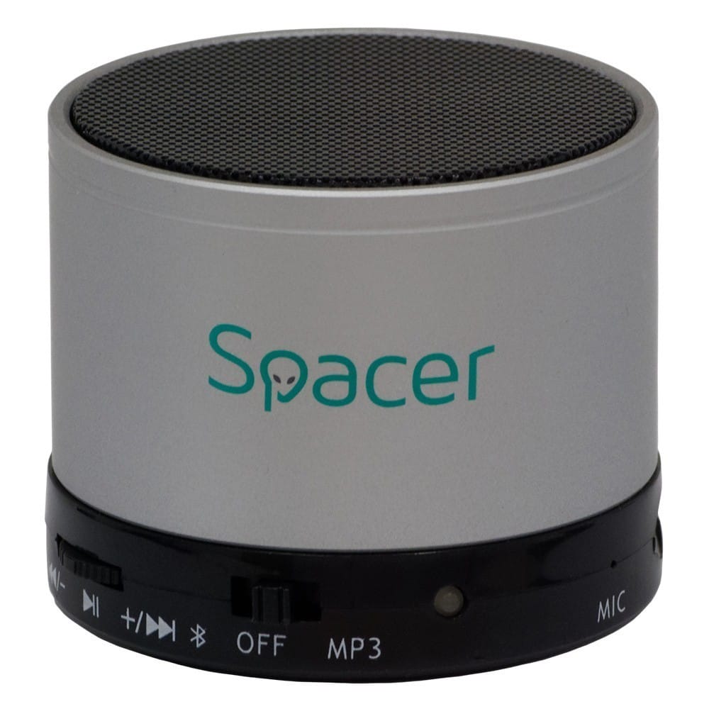 Boxă Portabilă SPACER Topper Bluetooth 3W Gri SPB-TOPPER-SILV