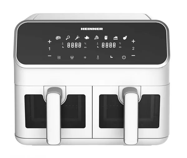 Friteuză dublă cu aer cald HEINNER DualFry Supreme 8L Alb