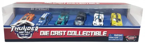 Machetă Die Cast CEVODLE Set 6 Mașini Curse Scara 1/64 - imagine 4