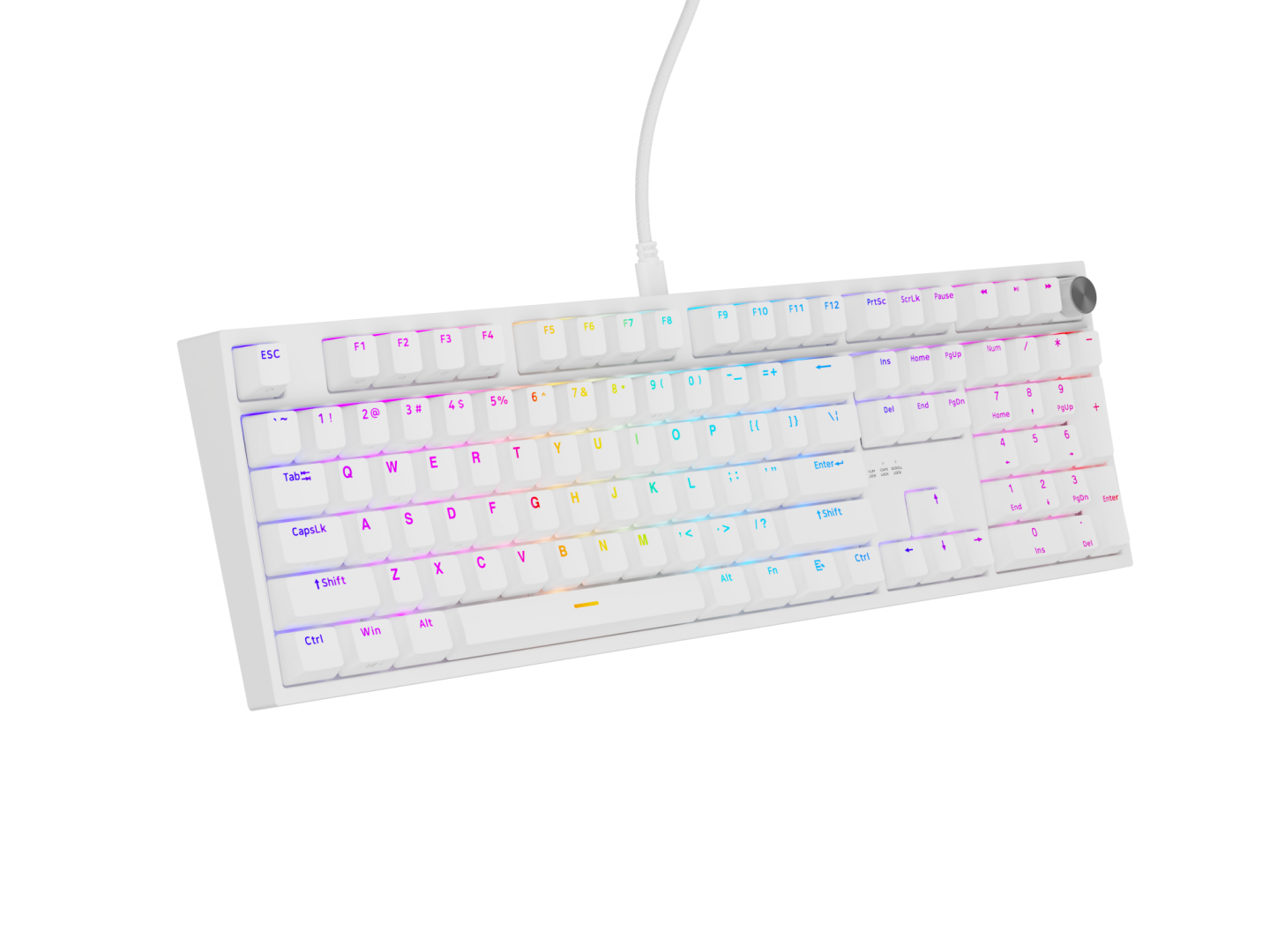 Tastatură Gaming Mecanică GENESIS Thor 404 RGB 107 Taste Alb - imagine 5