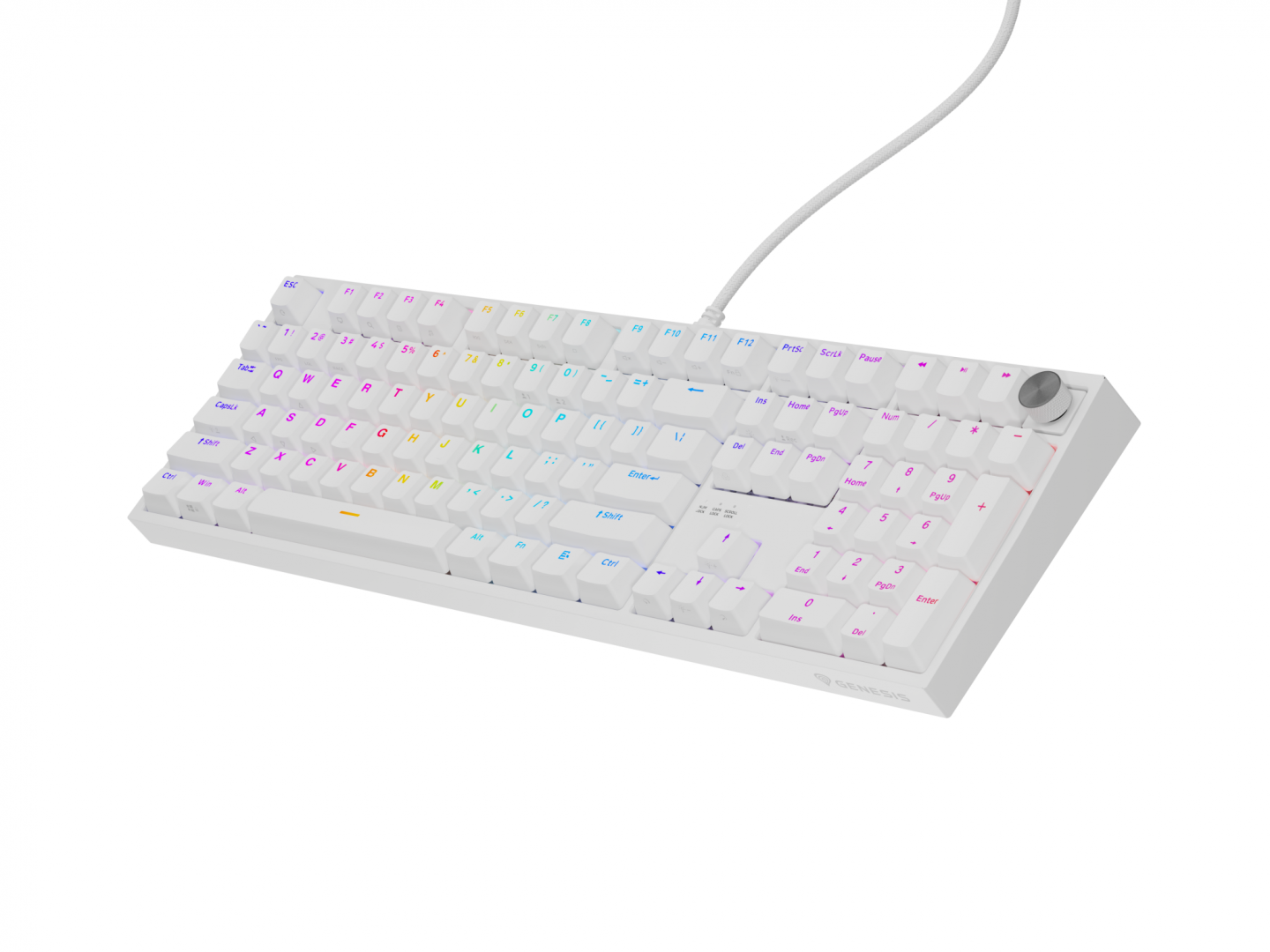 Tastatură Gaming Mecanică GENESIS Thor 404 RGB 107 Taste Alb - imagine 6