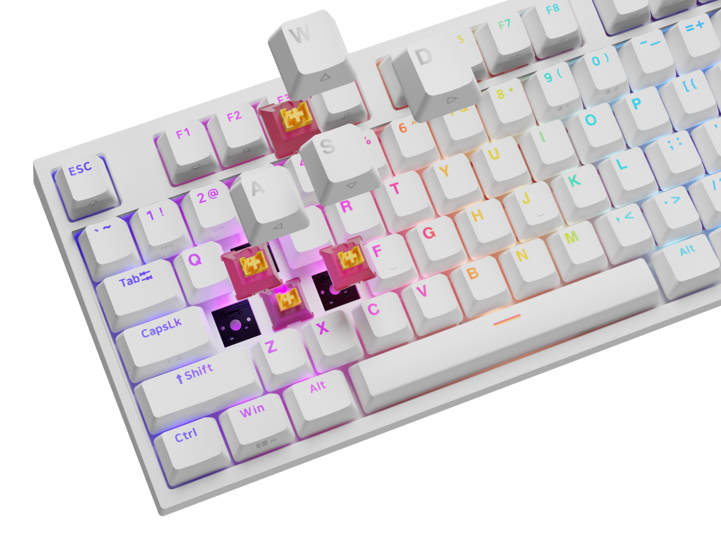 Tastatură Gaming Mecanică GENESIS Thor 404 RGB 107 Taste Alb - imagine 8