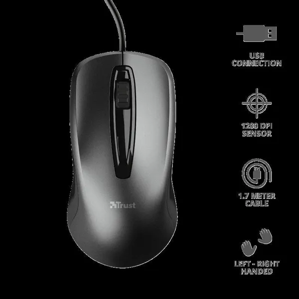Mouse TRUST Carve USB Negru TR-23733 - imagine 3