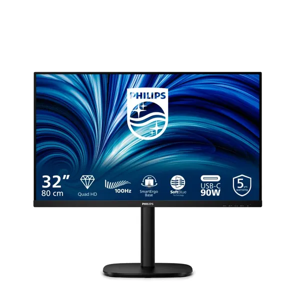 Monitor PHILIPS 32B2U3601/00, 31.5 inch, 2560 x 1440, Negru