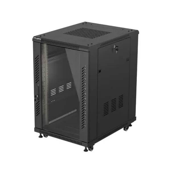 Dulap Rack LANBERG 19 Țoli Perete 18U 600x800 Ușă din Sticlă RAL 9004