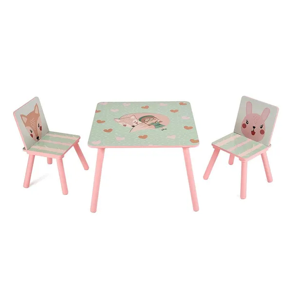 Set Birou și 2 Scaune Pink Forest UGMBS06-PKF - imagine 3