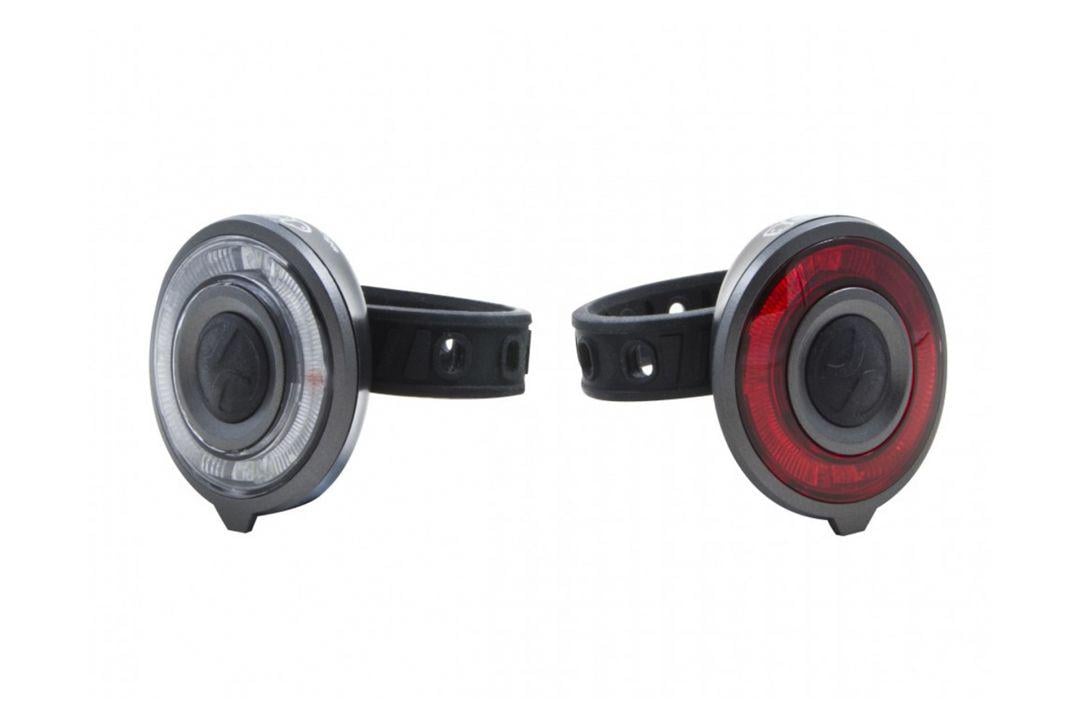 Set Lumini Bicicleta 2 LED Albe și 2 LED Roșii Negru