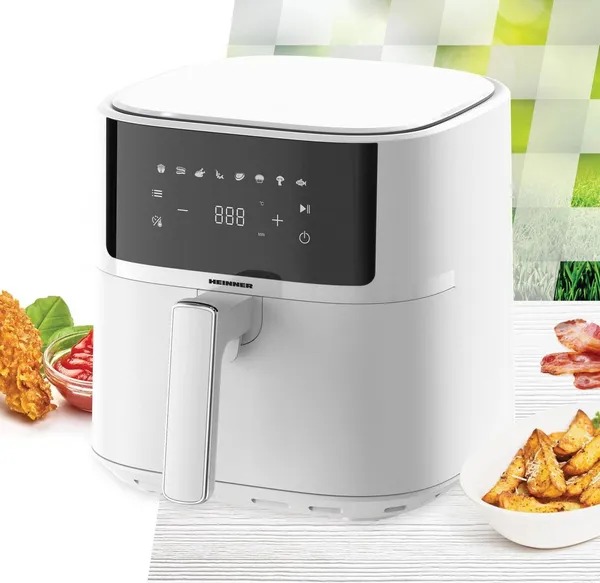 Friteuză cu aer cald HEINNER WhiteElinn HAF-B6WH17SQ 5.7L 1700W Alb - imagine 5