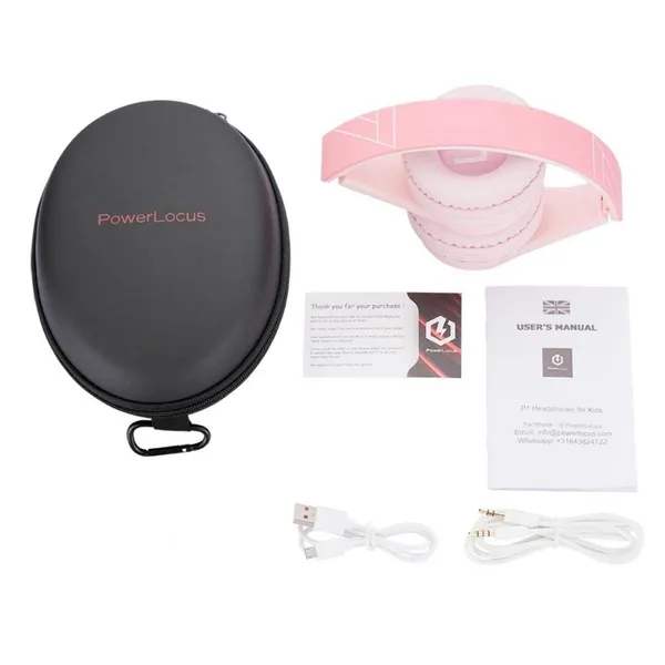 Casti POWERLOCUS P1 Wireless pentru Copii Roz - imagine 4