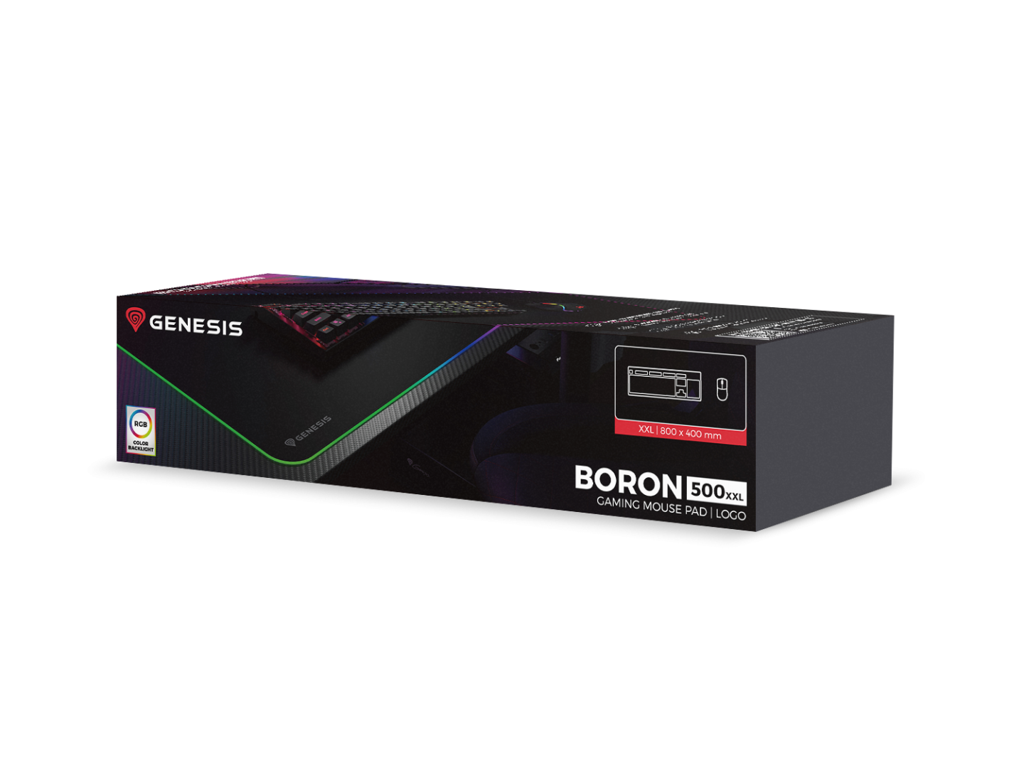 Mousepad GENESIS Boron 500 XXL RGB Negru 800x400mm - imagine 7